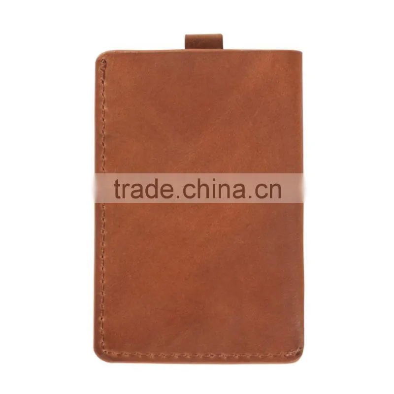 RFID Blocking Minimalist Front Pocket Wallet Wholesale Grain Leather Pull Tab Card Holder