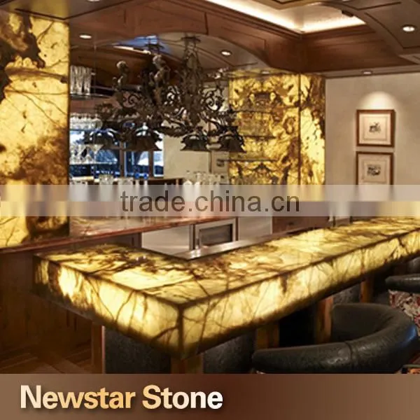 Chinese polished backlit onyx bar countertop,onyx countertop