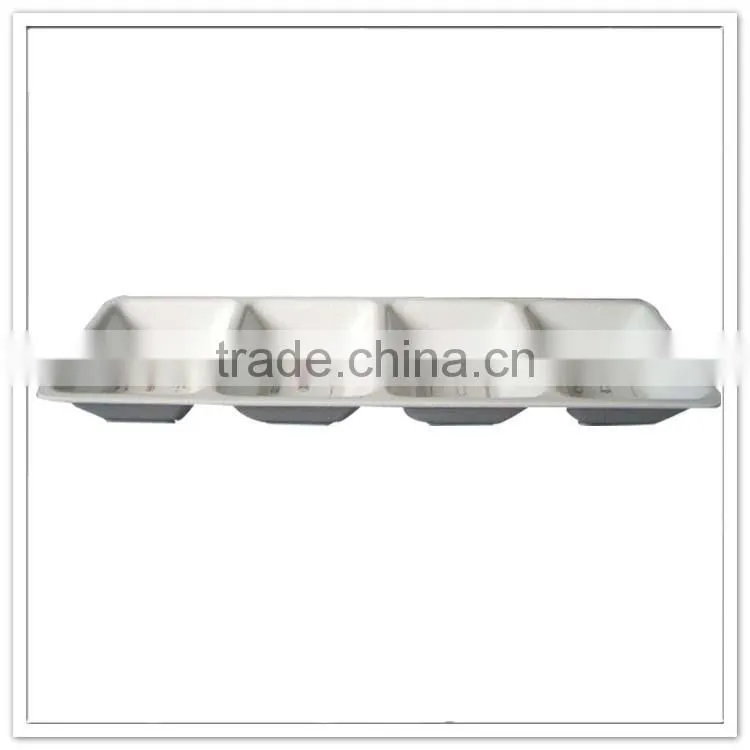 Rectangle 4 section compartements soy sauce dishes, melamine hotel 4 divided plates dishes