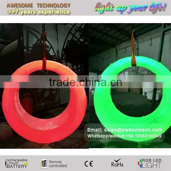 Outdoor events led decorations garden round illuminated swing