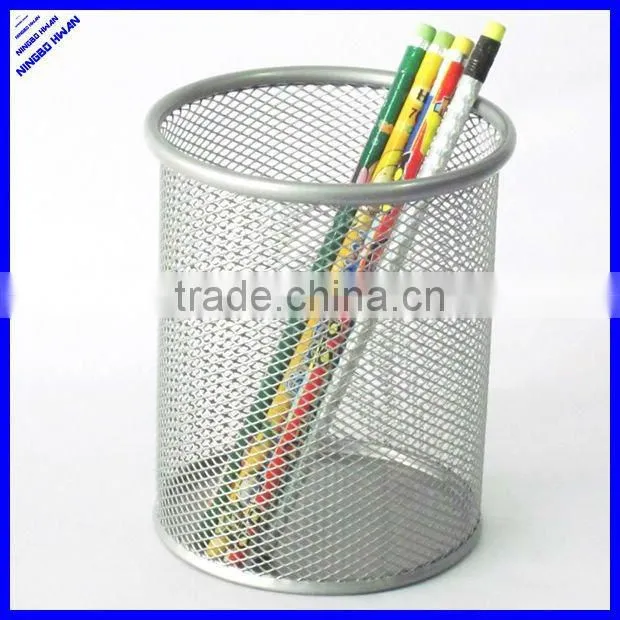 117mm diameter desktop big size metal mesh pen pencil pots