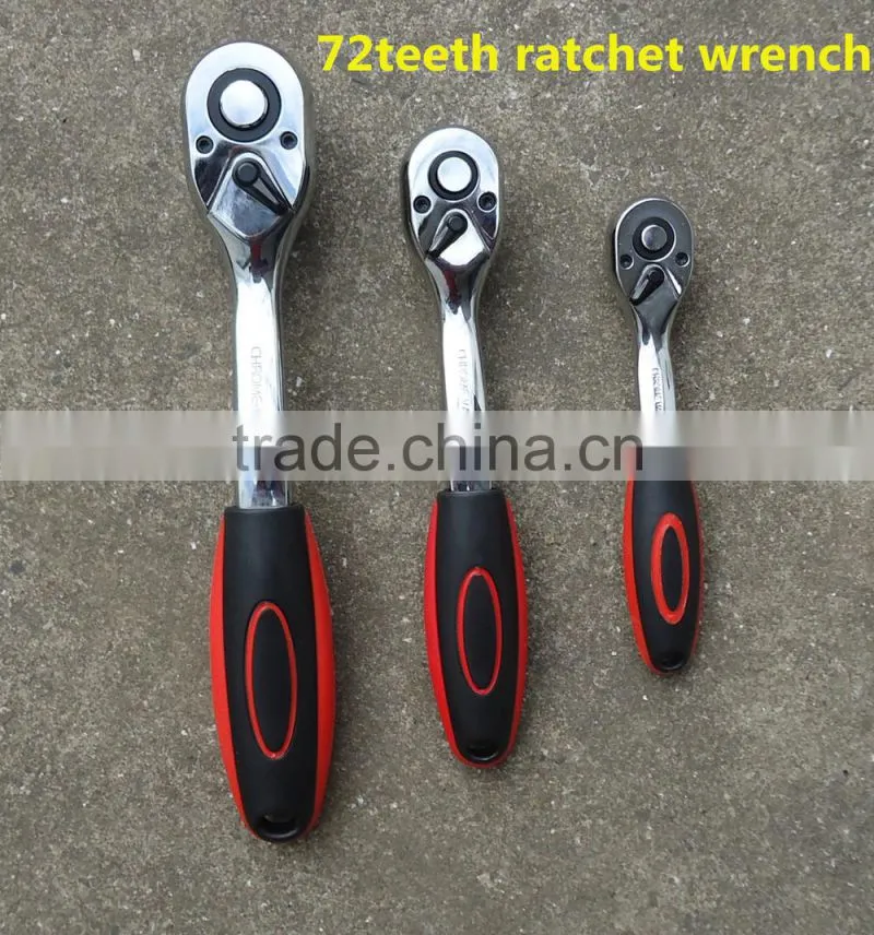 High quality CR-V steel Ratchet Wrench with double colors TPR handle