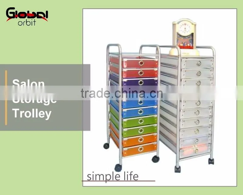 Easy To Move Plastic Drawer Organizer Mobile Office Storage Drawer Trolley Cart