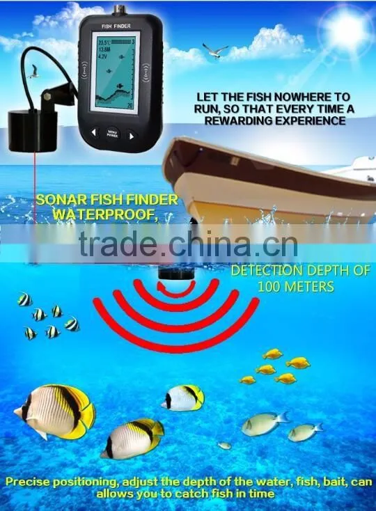 9m Smart Sonar Fish Finder Water Temperature Display & Shallow Water Alarm Fish Finder