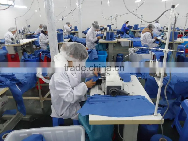 Disposable pp/Sms Blue Surgical Gown/ Isolation Gown Patient Gown With Elastic And Knit Cuff
