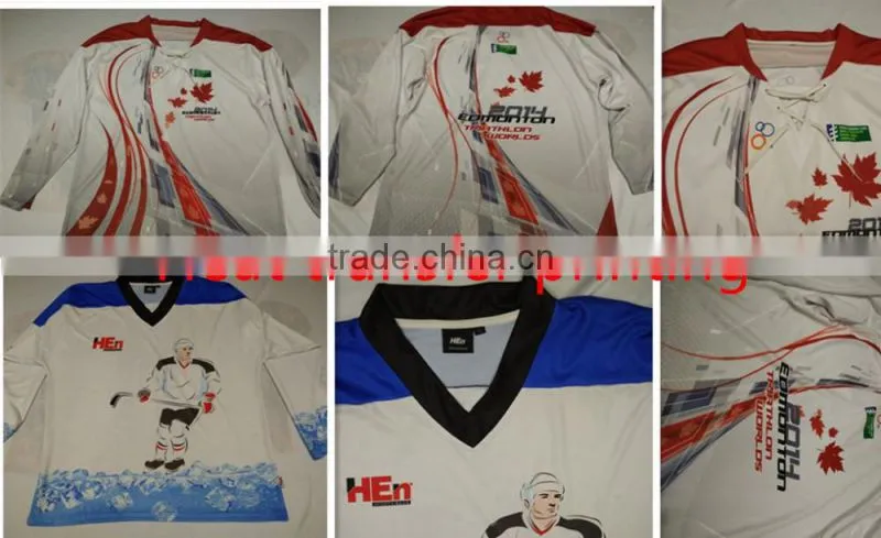 Latest customized youth polyester ice hockey jersey blackhawks design/european hockey jerseys cheap