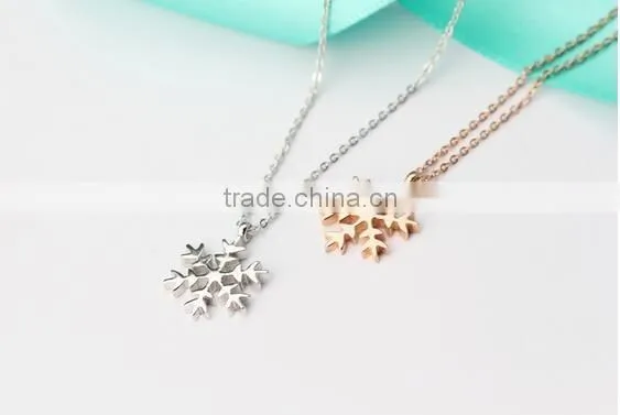 Wholesale new fashion European Christmas style 925 sterling silver snow chain necklace