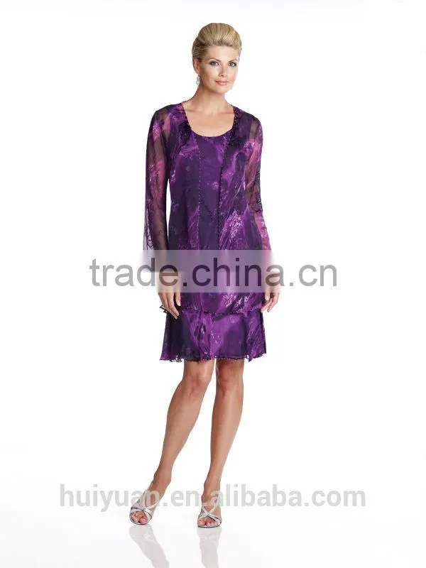 long sleeve knee length prom dress