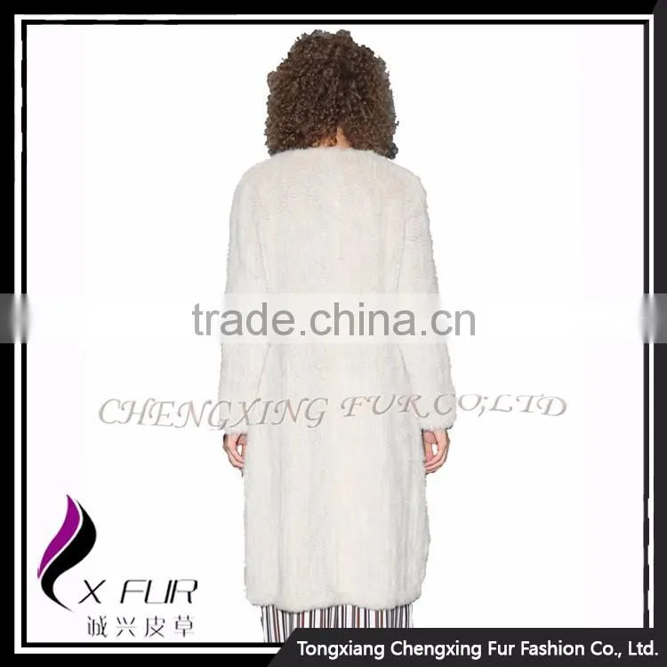 CX-G-A-49A Ladies Hand Knitted Mink Fur 2017 New Coat
