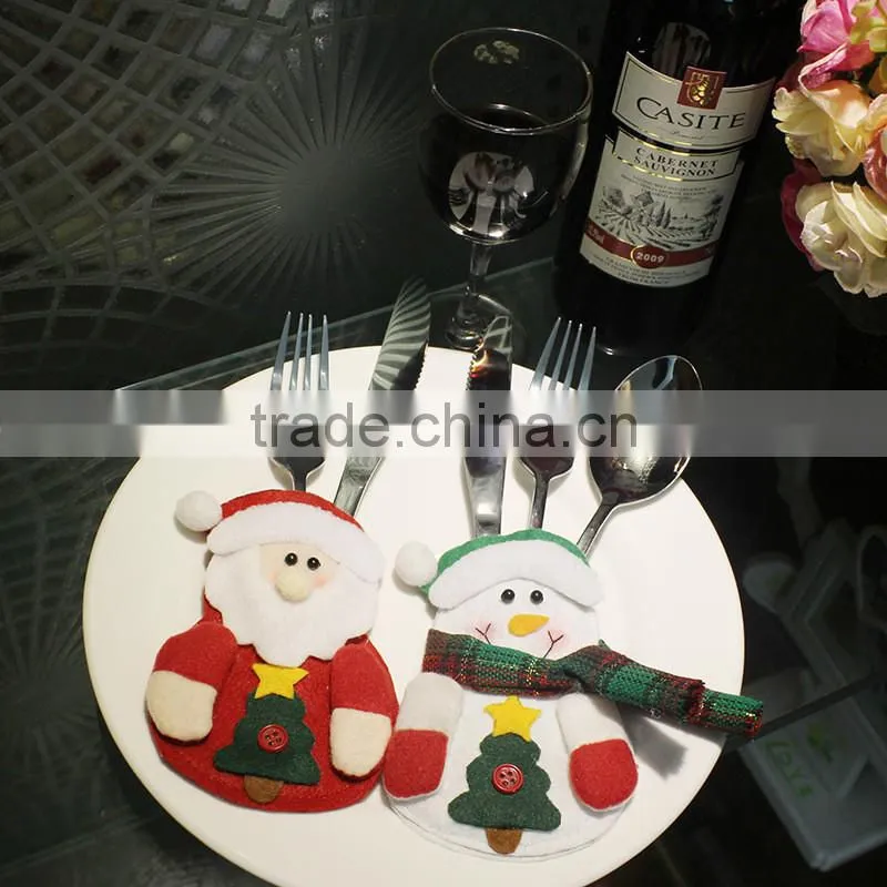 Hot Selling Knife And Fork Bag Christmas Decorations Knife And Fork Bag Christmas Cutlery Holder
