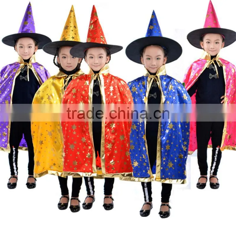 children's show cosplay Costume Halloween Costume magician witch star cloak for party supplies