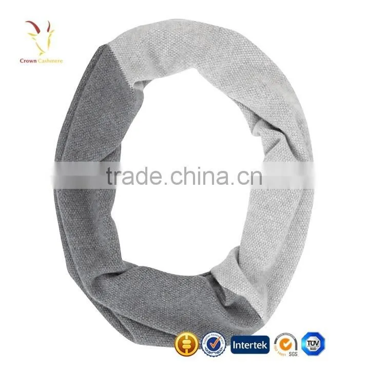 Girl Colorful Grey White Knitted Neck Tube Head Cashmere Scarf
