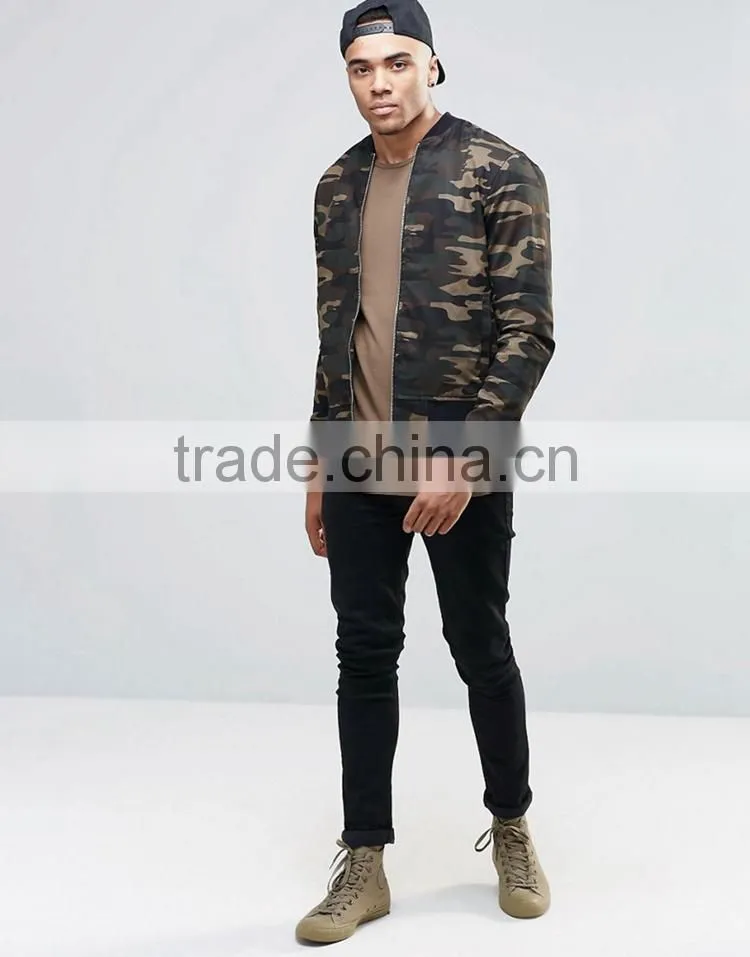 2017 camo customized colors size material figure flattering men military army printed green plain baseball jacket