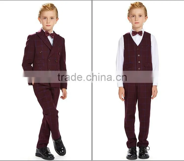 ELPA NXB0055 fancy burgundy three pieces boy suits for show