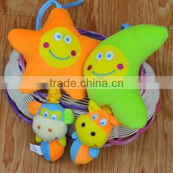 Moon& star& sunflower pull string musical Plush toys baby educational stuffed & plush toy