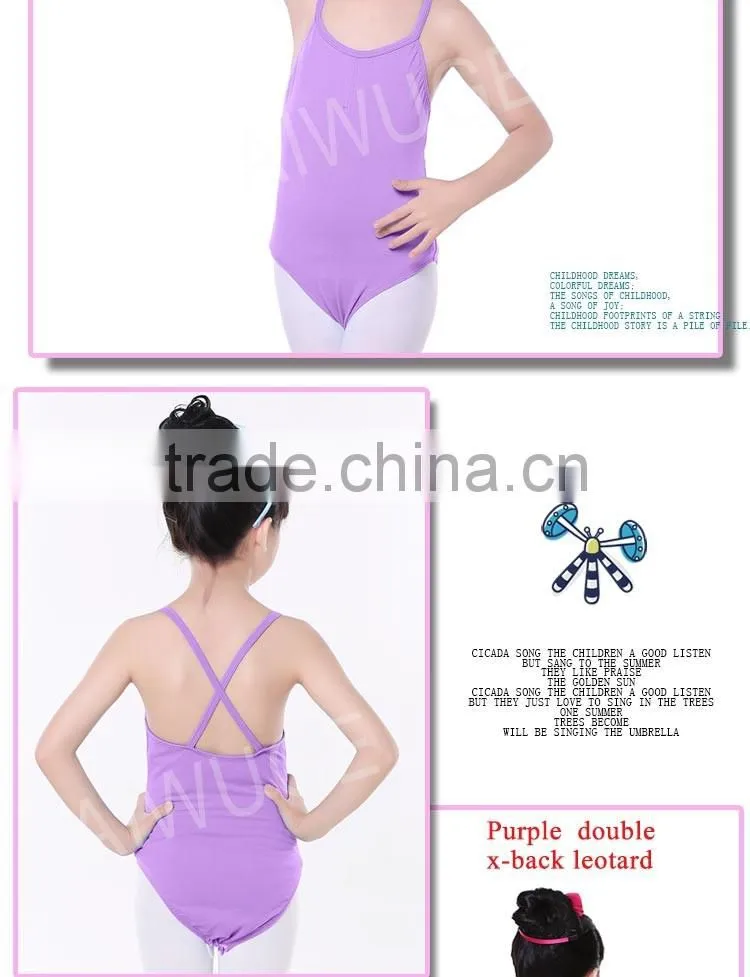 2016 OEM Children Kids Single/Double X-Back Ballet Sexy Dance Gymnastic Leotard For Girls