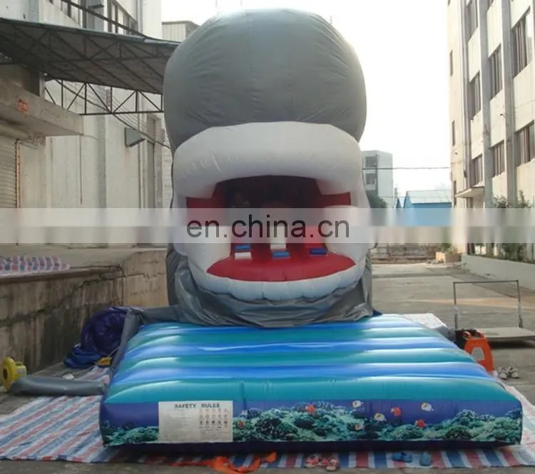 Commerical great white shark inflatable water slide for kids
