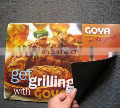 Hard PVC top custom design printed promotional rubber desk pad