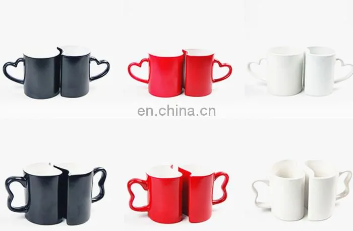 Fashion Lover Ceramic Type Heart Shape Sublimation Photo Mug