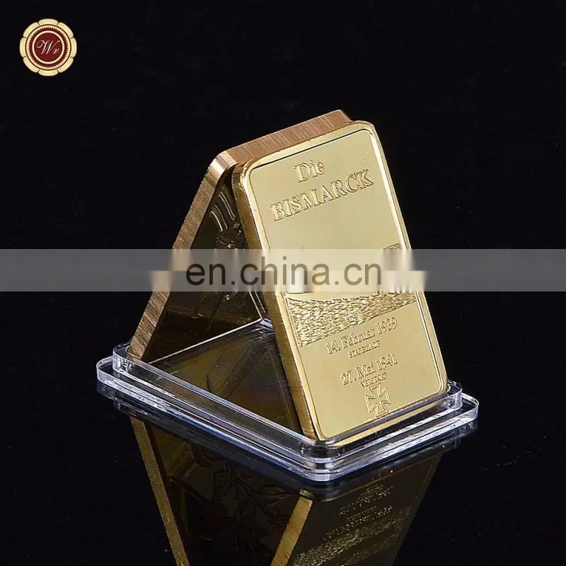WR New Arrivals 1 Oz Gold Bar Deutsche Marine Souvenir Coin with Plastic Frame Nice Gift New