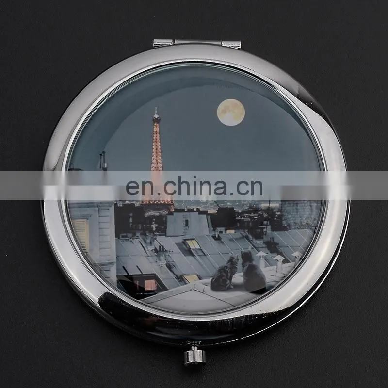 Popular fashion lady metal hand held antique mirror
