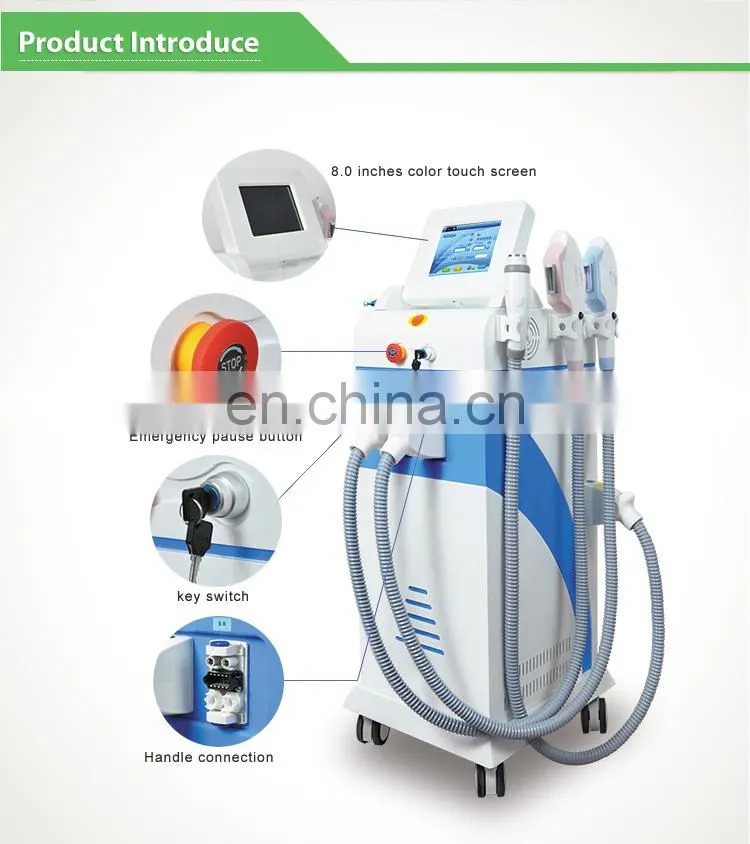 4 pcs 360 hair removal + Magneto optic +ND YAG laser +RF 4 in 1 machine for wrinkle removal tattoo removal