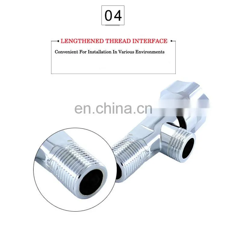 Best 90 Degree Chrome Plated 1/2*3/8 3 way Brass Angle Valve For Kitchen