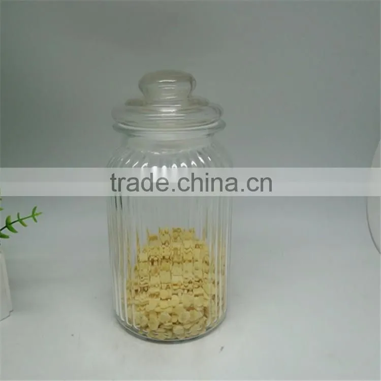 1300ml glass material candy jars with glass caps