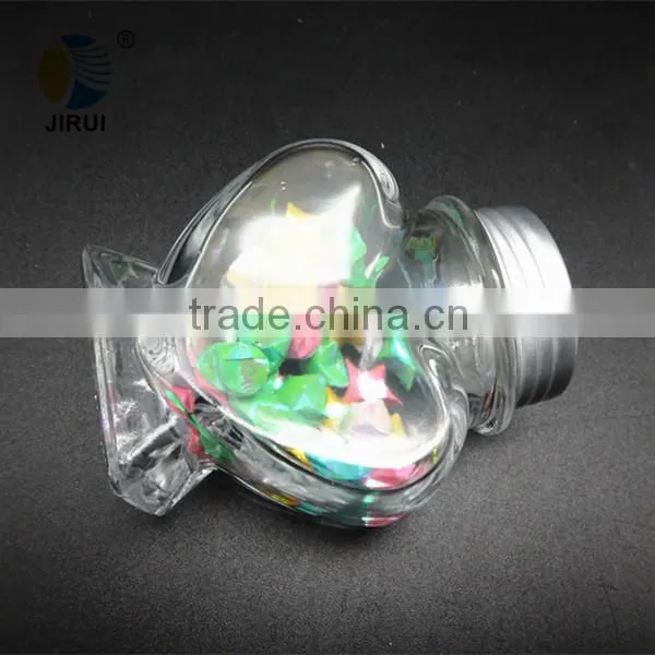 90ml heart shape glass gift bottle with metal screw cap