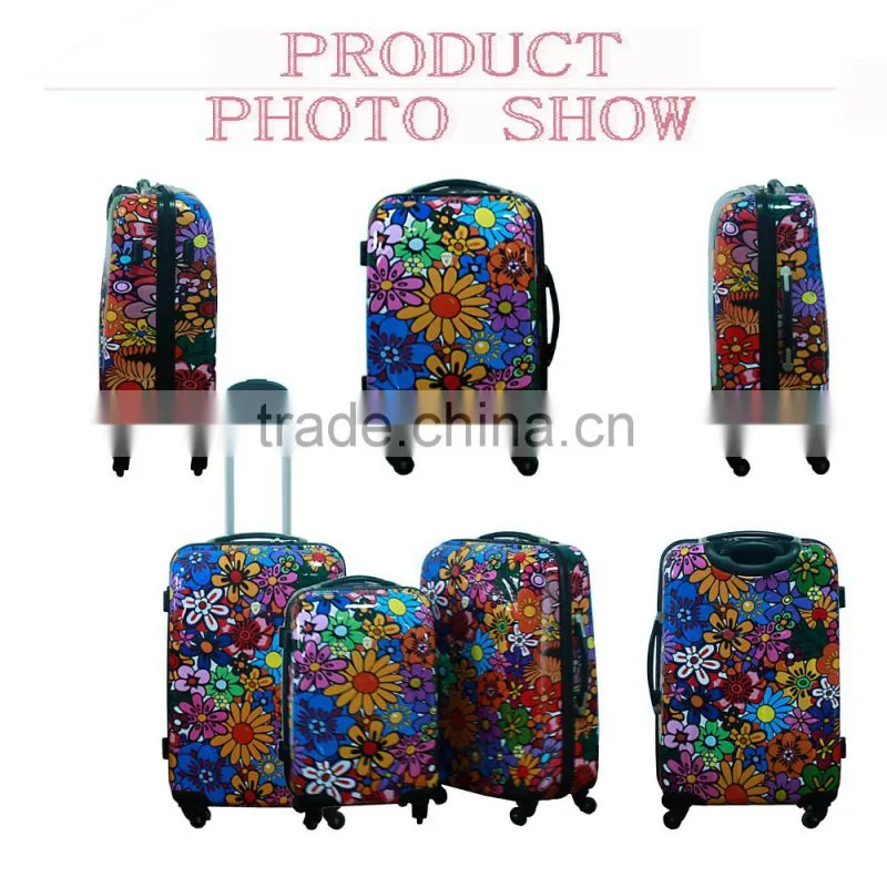 2015 popular flower pattern pc trolley bag