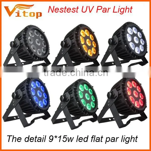 IP65 stage par light 9x15w rgbw 4in1 led par 64 vitop stage lighting led par can