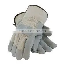 split leather safety gloves with multi color cuff
