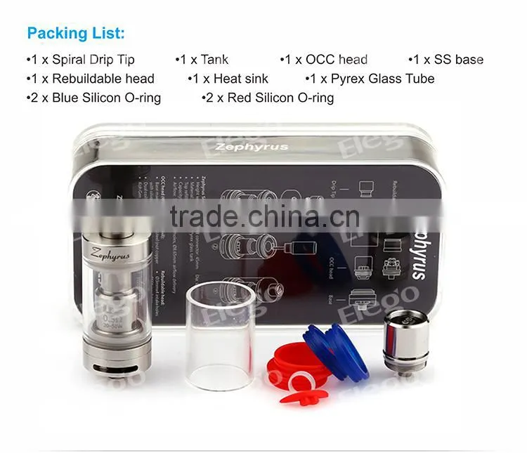Elego Best price for UD Zephyrus Subohm tank, UD Zephyrus with 0.2ohm, 0.3ohm, 0.5ohm coils