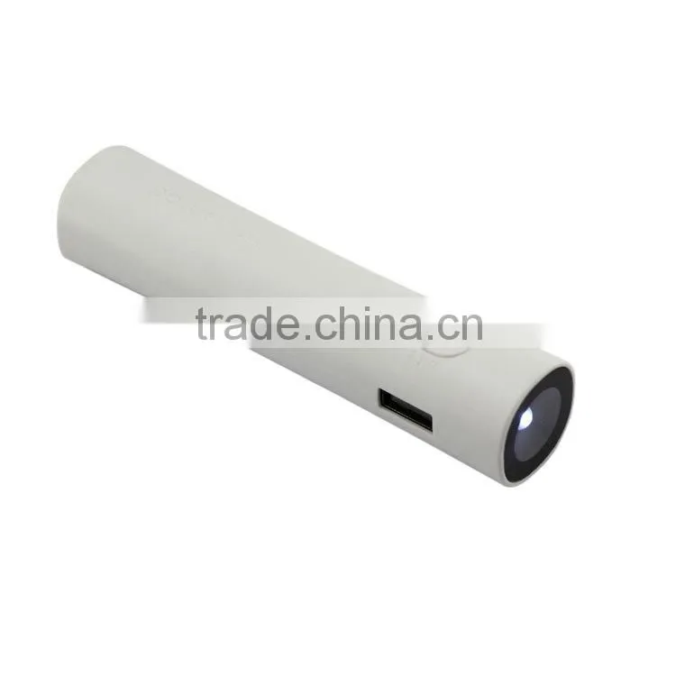 Mini Protable flashlight power bank 2600mAh low price for mobile
