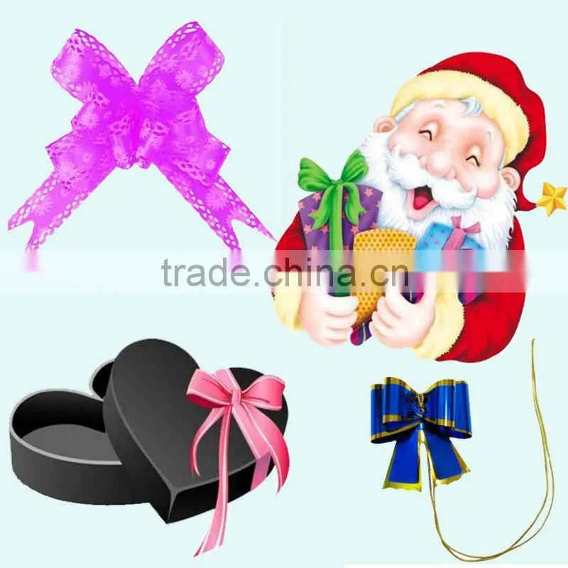 2016 Decorate gift box with butterfly bow, 5" width velvet ribbon bow tie with double wing