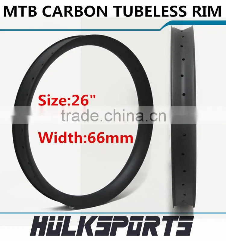 26er Full Carbon Tubuless Bicycle Rims Toray T700 Carbon Rims For Mountain Bicycle Glossy/Matt Carbon MTB Bike Rim