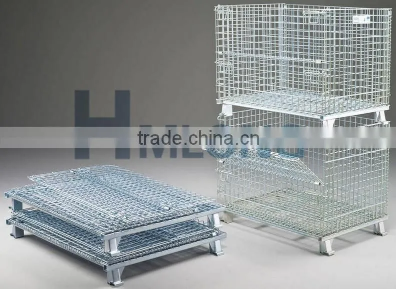 Warehouse stackable wire mesh storage container
