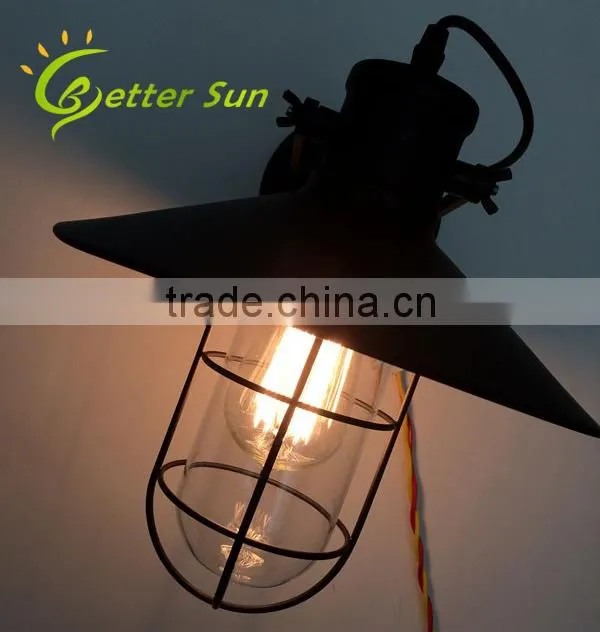 Industrial Style Vintage Outdoor Glass Cage Modern Wall Light