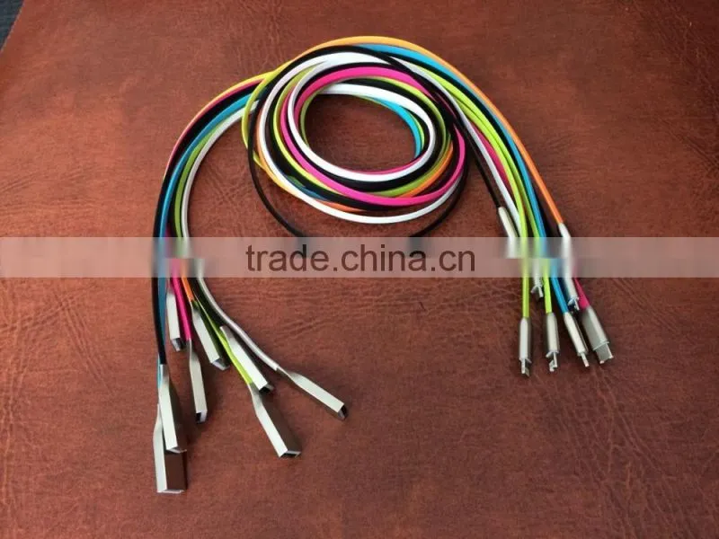 1M/3.3fFT 7 Color LED Metal USB Cable 8 pin and Charging Charger Cable for iPhone6 6 plus 5 5s iPad for ios 8 ios9 1M
