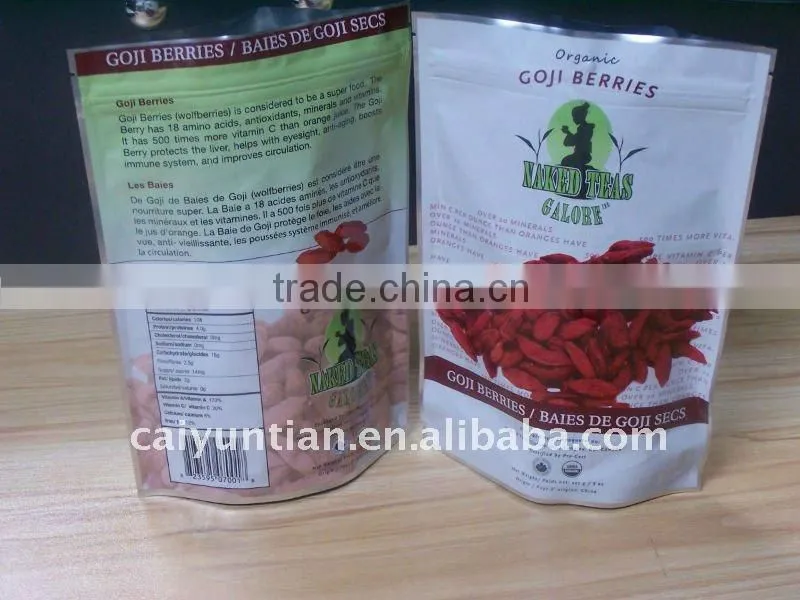 clear plastic pouch bag with zipper/stand up bag with window for food/aluminum foil plastic zipper bag