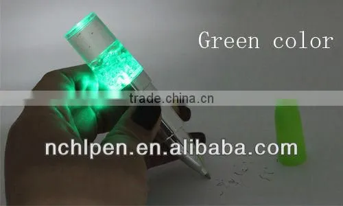 2013 noverty toy plastic lipstick ball pen with a light pen