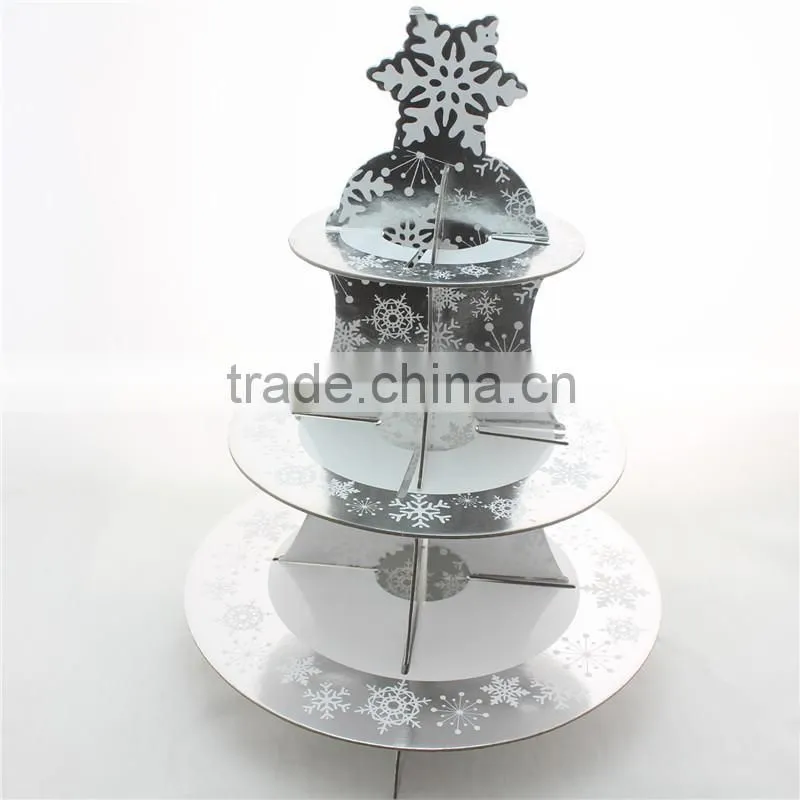 3 Tier Wedding Baby Shower Supplies Cardboard Cake Holders, Party Paper Cupcake Stand