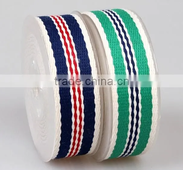 Webbing Wholesale,3.0cm Mulitcolor Polyester and Cotton Clip Color Webbing, Luggage Apparel Accessories Webbing