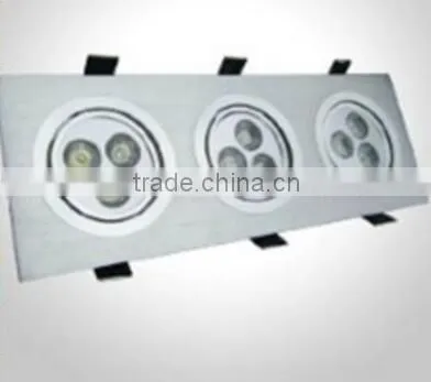 High bright factry price office 3x3W led grille down light ceiling light customized top quality recessed led grille light