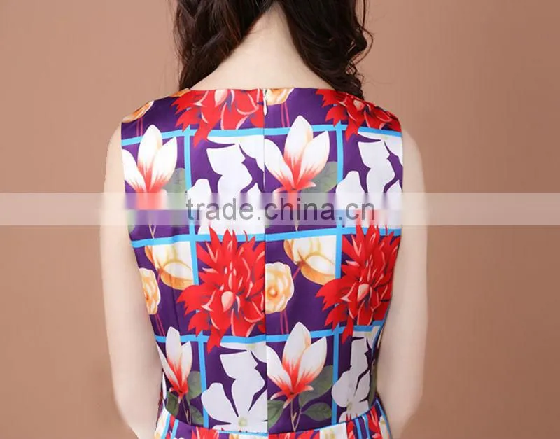 sleeveless woman pattern summer dress by dress manufacturer(Stock)