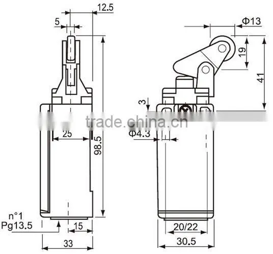 220V Types of Electrical Switch Roller Lever Position Switch with CE