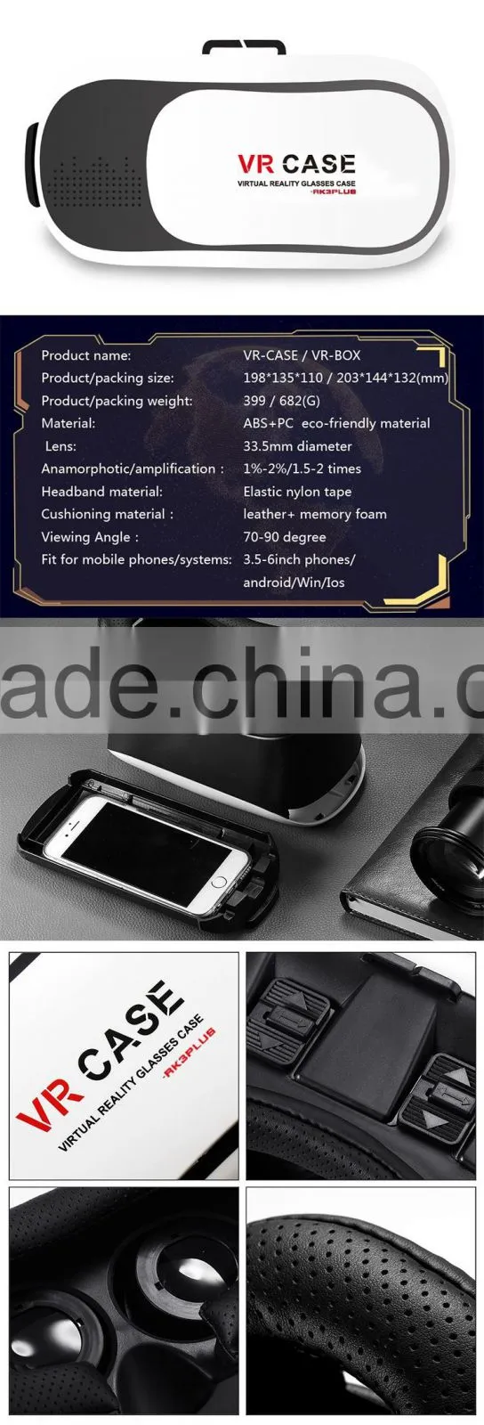 3d sublimation case for android phones, gaoxin private mould design vr box 2, hote selling low cost 3d vr