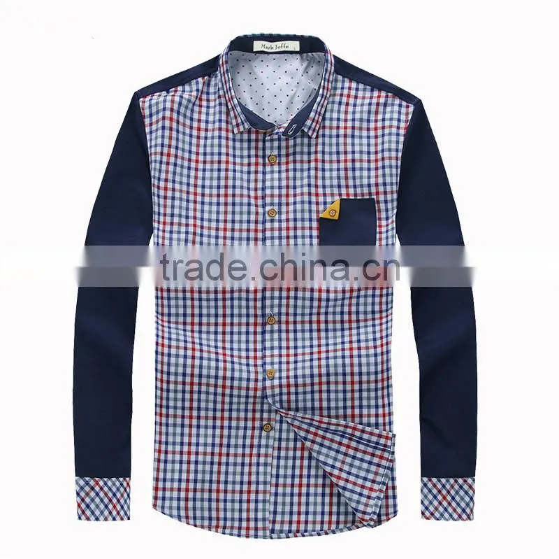 American Design Turn-down Collar Men Check Shirt
