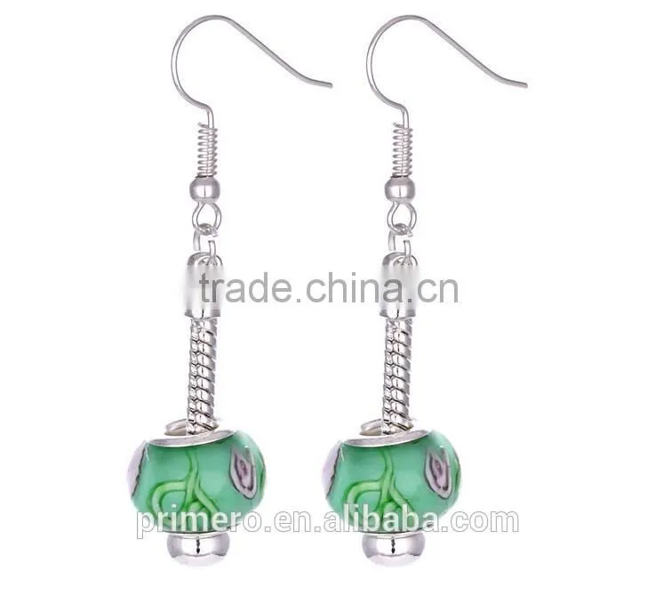 New Arrival Crystal Ball Spiral Dangle Earrings For girl