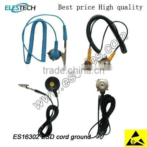 Antistatic ESD ground cord with banana plug or 10mm snap in both side